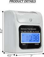 TooCust Time Clock Bundle with 200 Time Cards, 4 Ink Ribbons, 2 Ten-Slot Time Card Racks, & 2 Security Keys, Auto-Align Employee Time Clocks for Small Business