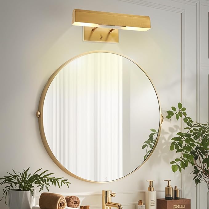 Picture Light Fixture, 15.75 inch Modern Painting Light, Full Metal Art Light for Display, Wall, Picture Frame, Painting Frame, Gallery, Brass Finish, E26 Base
