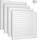 Metal Pegboard,4Pcs Peg Board Panels(12x16 inch) Wall Organizer,White Pegboard Panels Garage Tool Organizer with Screw for Entryway,Craft Room,Workbench