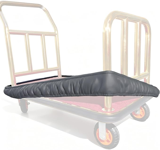 Bellman Cart Bumper Guard – Faux Leather Edge Protector with Sponge Padding, Non-Marring Wall Shield for Hotel Luggage Trolley – Indoor & Outdoor Travel Accessory (Matte Gray)