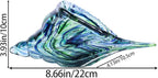 DOVDOV Hand-Blown Glass Conch Sculpture, Green sea Glass Art Shell Statue, Coastal Decor Theme Suitable for Rooms, Living Rooms, Offices, Coffee Tables, TV Stands, and Shelf displays.