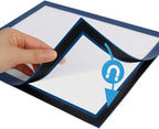 Self-Adhesive Store Sign Holder 8.5x11'' - Document Frame, Double Sided, Blue, Pack of 2