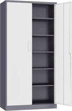 SISESOL 6 Tier Storage Cabinet with Doors and Shelves,71" Tall Metal Storage Cabinet with Lock Door Adjustable Shelf, Steel Lockers for Office, Home,School,Kitchen,Garage Tool Utility Cabinet