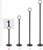 New Star Foodservice 27693 Ring Clip Table Number Card Holders, w/Number Cards, 1 to 24, Set of 24, 8-Inch, Black Stand