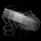 Jetec Hexagonal Jewelry Display Risers Hexagonal Market Display Risers Stands Acrylic Showcase Acrylic Stand for Jewelry Model Figures Decoration, 6 Sizes(Clear,6 Pieces)