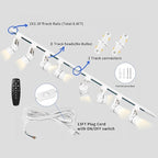 Plug in Track Lighting with Power Cord, 8-Light LED Track Lighting Kit with 6.6FT H Type Track Lighting Rails, Modern Kitchen LED Track Lighting Fixtures Ceiling Spot Light, White
