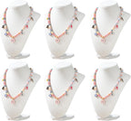 Necklace Display Stand for Selling, Necklace Holder Organizer, Jewelry Display for Vendors,Velvet Chain Jewelry Bust Holder Organizer (6, Beige)