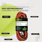 Go Green Power Inc. (GG-13825) 14/3 SJTW Outdoor Extension Cord, Lighted Extension Cord, 25 ft