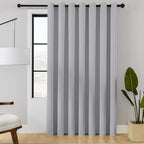 ChrisDowa Room Divider Curtain 96 Inches Long, Wide Blackout Sliding Door Curtain for Bedroom, Room Darkening Privacy Window Curtain for Patio Door (1 Panel Set, Light Grey, 100 x 96 Inch)