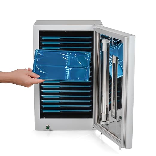 Automatic Sterilizer 27L Large Capacity Storage Cabinet Digital Sterilization Machine with Touch Dispaly Screen, Time Setting,10 Stainless Trays