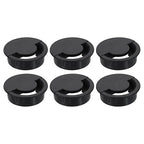uxcell 6 Pcs Desk Grommet, 60 Mm/2.36 Inch Cable Wire Grommet Organizer, Desk Hole Cover for Home Office Computer Equipment, Black