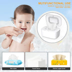 Wipes Dispenser, Wipe Holder for Baby, Refillable Wipe Container, Portable Press to Open, Non-Slip