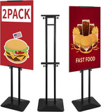 Poster Stand Heavy Duty - 2Pack Adjustable Poster Board Stand, Double-Sided Poster Stands for Display Banner Foam, Black Metal Pedestal Poster Sign Stand Outdoor Floor Standing Sign Holder