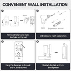 27oz (800 ml) Manual Wall Mounted Soap Dispenser, Ideal for Commercial Bathrooms Restaurants Hotels, Use with Liquid Hand Soap Shampoo, ABS White