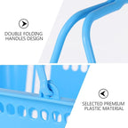 Uonlytech Thickened Plastic Storage Basket with Double Handles Handles Grocery Basket for Supermarket Shopping and Household Organizing
