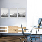 Magnetic Poster Hanger, 12x18 12x16 12x24 Poster Frame Wood Wooden Magnet Print Posters Dowel Scroll Hanger Hangers Hanging Kit for Walls Map Canvas Artwork (Grey, 12")