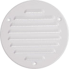 Vent Systems - 4 Inch (Inner) Pack of 2 White Metal Round Soffit Air Vent Grille Cover, Register air Vent Deflector, Louver - Built-in Mesh - HVAC for Bathroom, Home Office, Kitchen 5 Inch (Outer)