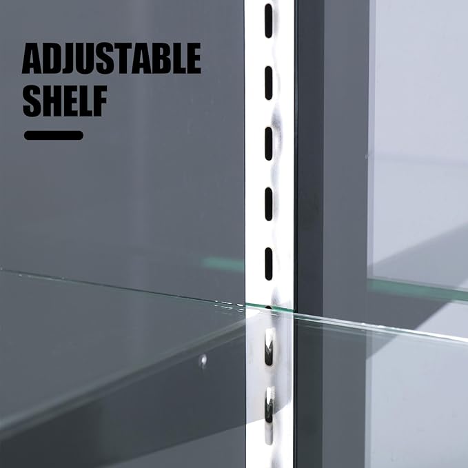 48" W x 22" D x 42" H - Retail Display Case,Ledgetop Counter with Showcase Front, White Retail Counter with Glass Display Cabinet