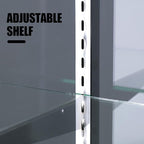 48" W x 22" D x 42" H - Retail Sales Counter with Adjustable Glass Shelves, Tempered Glass，White Laminated Particle Board, Locking Drawers