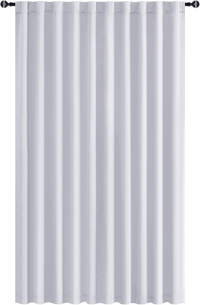 Hiasan Room Divider Curtains Patio Sliding Door Blackout Curtain Privacy Room Thermal Insulated Noise Reduction Panel with Back Tab & Rod Pocket for Bedroom Partition(80 x 84 Inches, Greyish White)