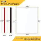20 Pack Magnetic Sign Holder 8.5 x 11 - Wall Sign Holder Rigid Plastic Sign Holder with Magnet Strips and Adhesive Strips - Magnetic Display Frame Door Sign Holder
