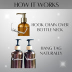 Stylish Metal Shampoo & Conditioner Dispenser Label Tags – 2-Piece Silver Handwritten Script Zinc Alloy Bottle Tags for Shower Dispensers
