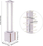Sunglasses Display Stand, 72 Pairs Wooden 360° Rotating Sunglass Eyeglass Holder Organizer, Glasses Hanger Storage Rack for Retail Commercial Display, L14.2*H66.1in, White