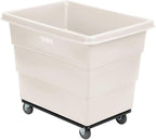 Global Industrial 12 Bushel Plastic Bulk Box Truck, Steel Chassis Base, 1000 lbs. Capacity, 4" Non-Maring Rubber Casters, White, 38-2/5"L x 28-9/10"W x 33" H