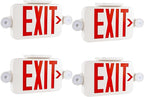 Gruenlich LED Exit Sign Combo with Emergency Lights, Adjustable Heads and Double Sided, Battery Backup, UL 924 Qualified, AC 120-277V, Commercial Emergency Exit Light for Business- 4 Pack