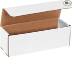 BOX USA Shipping Boxes Small 12"L x 4"W x 4"H, 50-Pack | White Corrugated Cardboard Box Mailer for Packing, Moving, Storage | Bulk Gift Box or Product Packaging for Small Business, Home, FBA