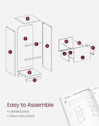 VASAGLE 3 Drawer File Cabinet, File Cabinet with Lock, Printer Stand, Office Filing Cabinet Organizer, for A4 and Letter Size Files, Ink Black UOFC055B16