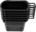 35L 6PCS Shopping Carts with Wheels and Handle, Plastic Rolling Basket, Portable Shopping Baskets Set for Supermarkets and Retail Stores