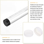 uxcell 4pcs Rubber End Caps 160mm(6.3 Inch) ID Vinyl Round End Cap Cover Screw Thread Protectors White, 50mm Height