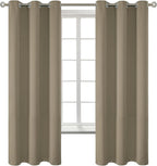 BGment Room Darkening Curtains 63 Inches Long - Grommet Thermal Insulated Drapes Window Treatment Curtains for Bedroom, 2 Panels, 38 x 63 Inch, Cocoa