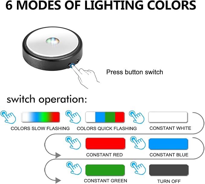 IFOLAINA LED Light Base Multicolor Round Display Stand for Crystal Art Lighted Base for 3D Glass Led Display Base Pedestal Plate Décor