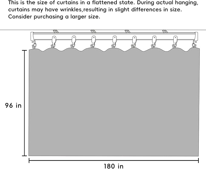 Room Divider Curtains Flexible Ceiling Tracks Set Curtain Track Ceiling Mount Blackout Curtain for Living Room Bedroom Ceiling Curtain Rod Privacy Dividers Panels W180 x H96 Beige Drape & Black Rail