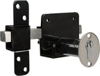GateMate Long Throw Gate Lock 1490146, Euro Profile Keyed Alike Lock for Sheds & Gates, Keyed Outside with Thumb Turn Inside, 316 Stainless Steel, for Wooden Gates & Doors Up to 2” (50mm), 5 Keys