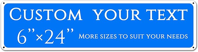 Custom Sign, custom street sign，Aluminum Weatherproof Metal Sign Multiple Sizes, Reflective nameplates and doorplates，Customize for Office, Business, Workplace, office, Home, Delivery Signs(6*24 Inch)