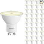 BUBO GU10 LED Bulb 6W Equivalent 50W, 2700K Soft White 650 Lumens, Non-Dimmable GU10 Bulb Replacement for Track Lighting, MR16 LED Bulb for Kitchen, Range Hood, Living Room, Bedroom, 40 Pack