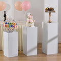 Vincidern 3PCs Metal Pedestal Stand for Party, White Display Stands Pillars for Wedding, Sculpture Display Column Decoration Cube