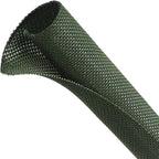 Automotive Wire Loom Tubing, Split Braided Cord Protectors from Pets No Chew, Flexible Cable Sleeve Cable Management for TV/Computer/Electric Wires (Deep Green, 5/8"-10ft)
