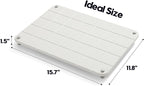 Stone Dish Drying Mat for Kitchen Counter, Water Absorbing Bathroom Tray Sink Organizer, Diatomaceous Earth Countertop Dish Rack Riser Sponge Holder Soap Dish, Gray Beige, 16" x 12"