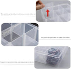 3pcs Clear Storage Small Parts Organizer Box Storage Bin With Dividers Multi Compartment for Beads Art DIY Tackle Box Organizer (CM-15 compartments)