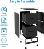 2 Drawer File Cabinet with Lock,Small Rolling Metal Office Storage Mobile Filing Cabinet with Wheels Under Desk,Vertical Locking File Cabinets for Home Office,Required Assembly,White