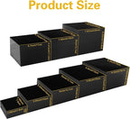 8 Pack Acrylic Risers for Display - Nesting Cubes Hollow Bottoms Stand - Black