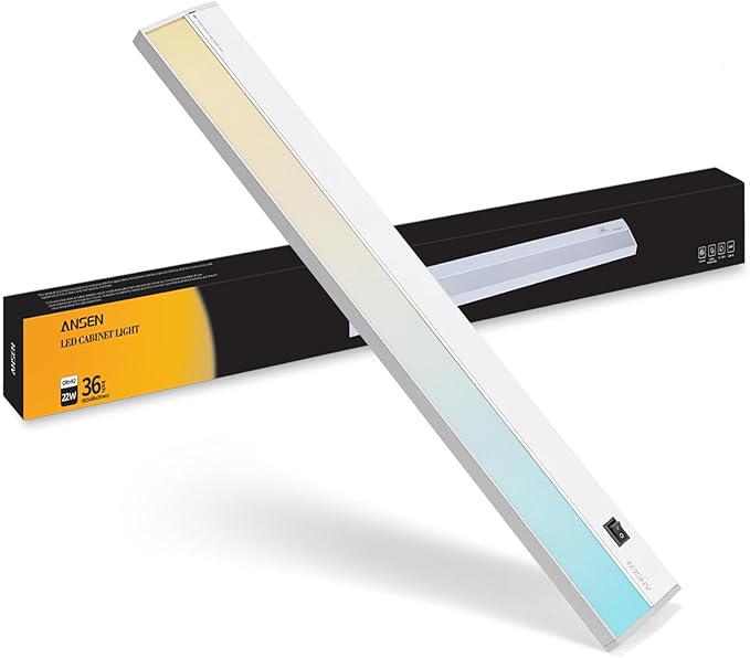 Ansen 36inch 22w 1426lm Hardwired Under Cabinet Lights, 5CCT 2700K-5000K, CRI 92+, R9 90+, UGR Lower Than 16, LED Dimmable Under Counter Lighting for Kitchen