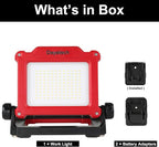 Cordless LED Work Light Compatible with Dewalt and Milwaukee 18-20V Battery, 4000 LM 25 W, Flickerless, Brightness Adjustable, Foldable Base with Magnets, (Battery/Charger Not Included)