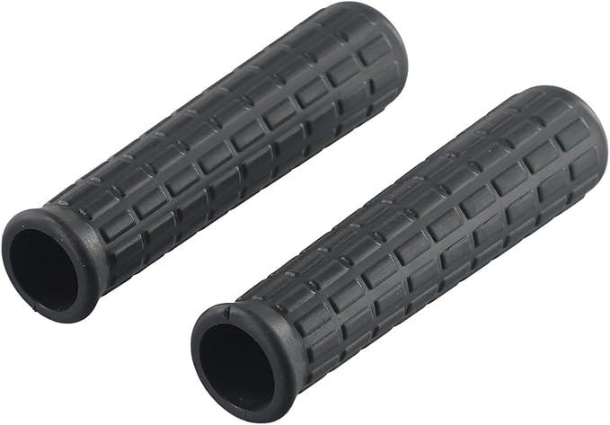 2Pcs Wheelbarrow Rubber Handles Replacement, Anti-slip Handle Grip Covers Weatherproof Handles Non-Slip Round Tubes for Garden Carts(114x20mm Black)