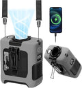 Portable Fan Wearable Personal Fan with 5 Speed Max 55 Working Hours Low Noise Portable Neck Fans Cooling Waist Fans for Camping Traveling LED Power Display 10000mAh Rechargeable (Gray)