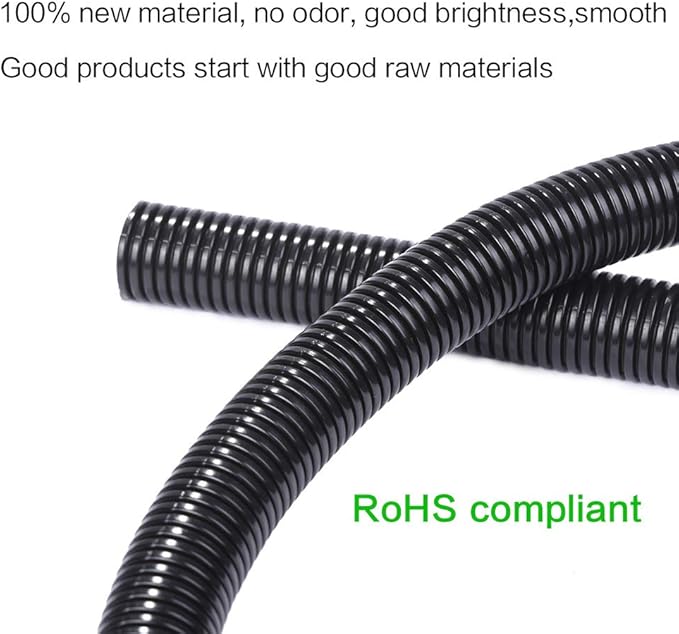 Alex Tech 50ft - 1 inch Split Wire Loom Tubing - Black